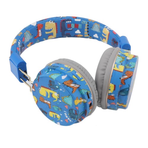 Cute blue dinosaur headphones - blue,