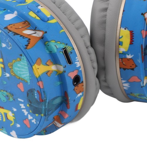 Cute blue dinosaur headphones - blue,