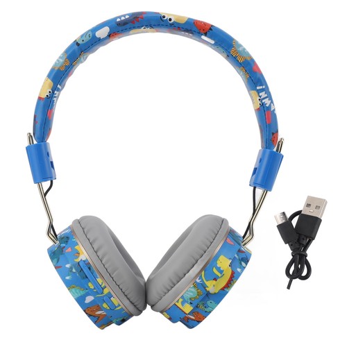 Cute blue dinosaur headphones - blue,